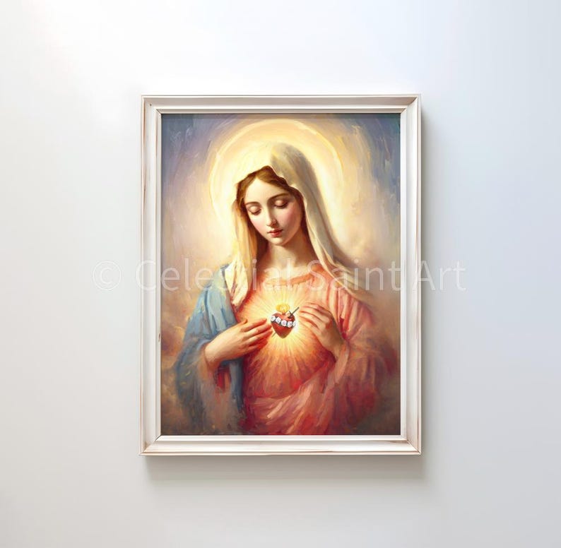 Immaculate Heart of Mary - Digital Print | High Resolution | Instant ...