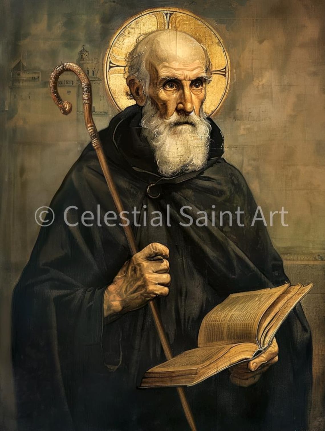 St. Benedict of Nursia - Digital Print - Etsy