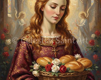 Hl. Elisabeth von Ungarn – Digital Poster | Hohe Auflösung | Sofortiger Zugriff | Einfacher Download