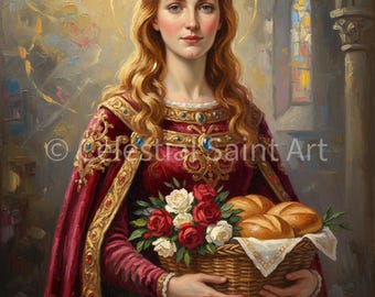 Hl. Elisabeth von Ungarn – Digital Poster | Hohe Auflösung | Sofortiger Zugriff | Einfacher Download