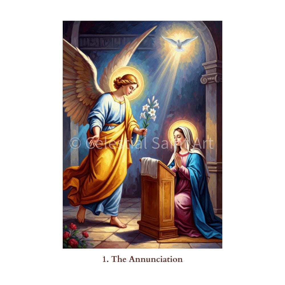 Joyful Mysteries of the Rosary - Digital Print Set | High Resolution ...