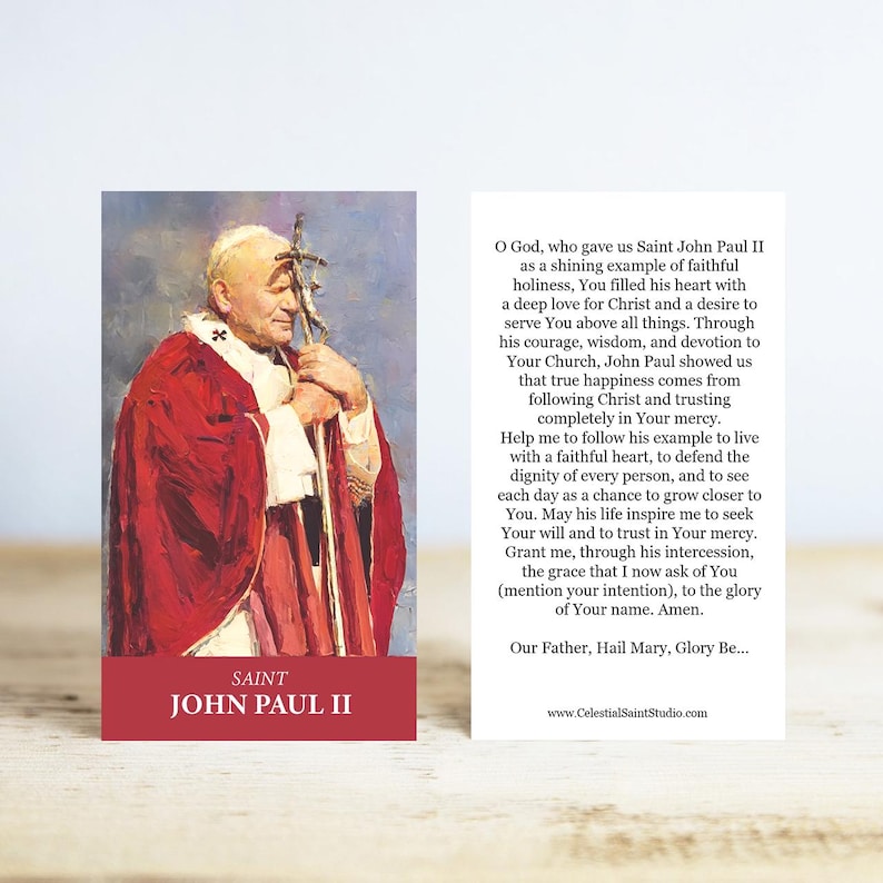 St. John Paul II Prayer Cards | Wallet Size | 50, 100, 250, 500, 1000 ...