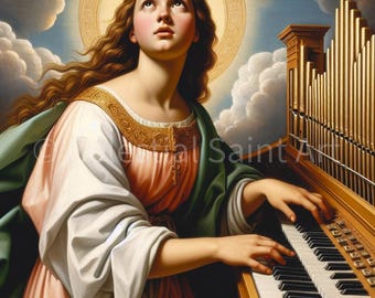 Heilige Cecilia - Digitaldruck | Hohe Auflösung | Sofortiger Zugriff | Einfacher Download
