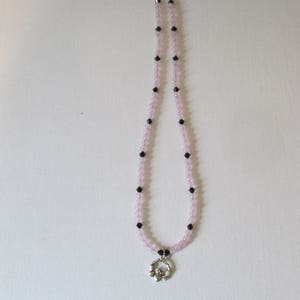 Rose Quartz and Garnet Swarovski crystal Necklace image 3