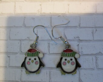 Handcrafted Enamel Penguin Earrings