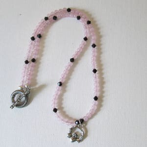 Rose Quartz and Garnet Swarovski crystal Necklace image 2