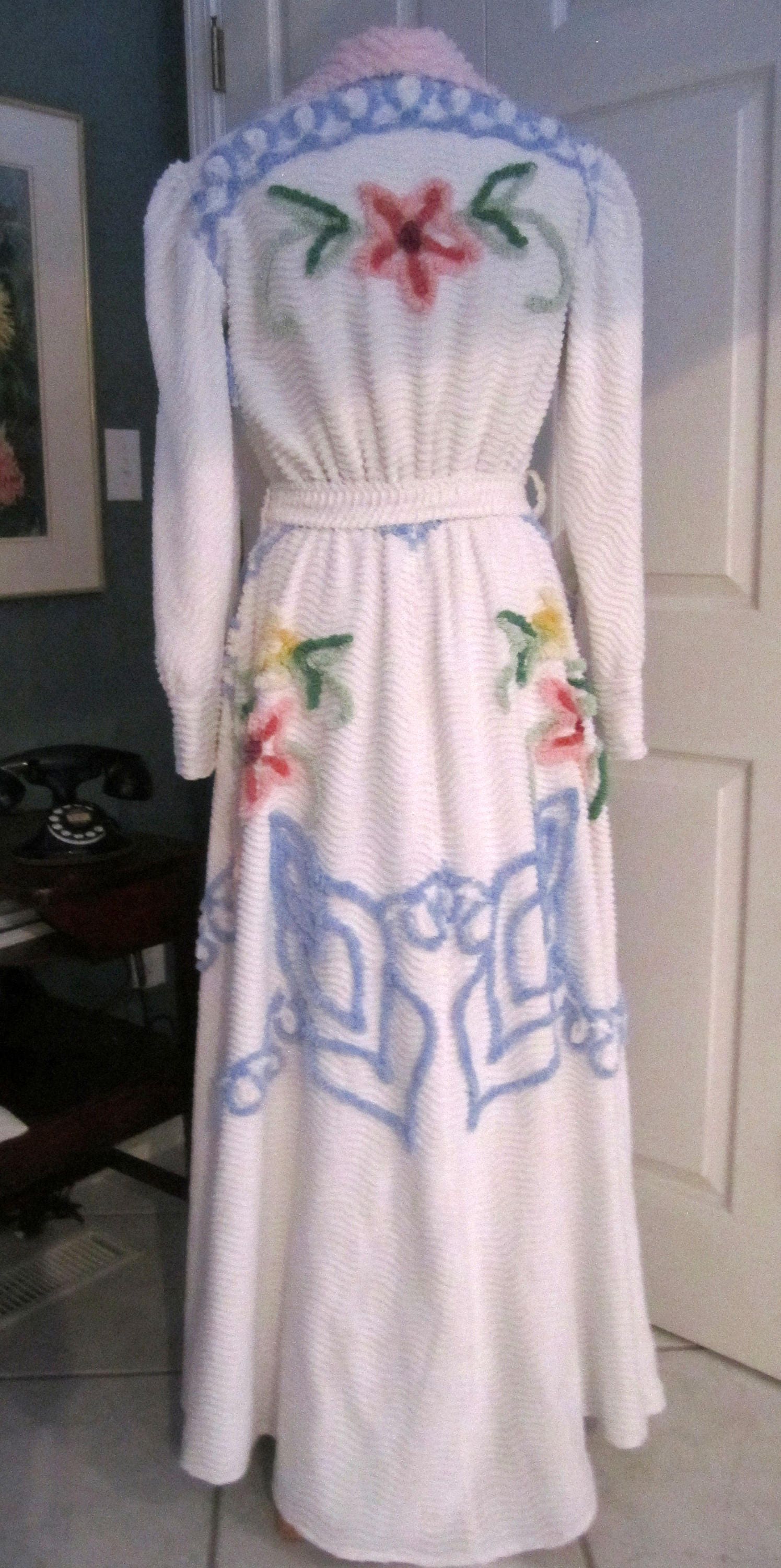 Item #160/ Vintage Inspired Chenille Bathrobe/Custom Handmade to Order