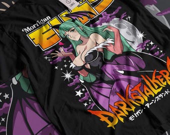 Daarkstalkers Revenge Vampire Morrigan Retro Anime Gaming Waifu T-Shirt