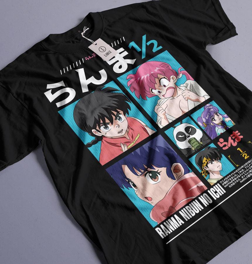 Unisex Ranma Saotome Anime T-Shirt, Genma Panda Manga Shirt