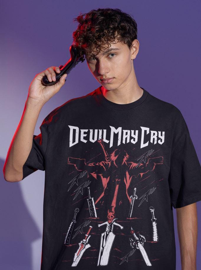Dante Shooting DMC Premium Unisex T-shirt, May Cry DMC3 Premium