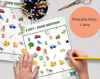 Jogo "Ache o Dinossauro", Atividade Infantil para Imprimir, Jogos para Festa de Aniversário de Menino, Diversão para Festa com Tema de Dinossauros