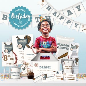 Baseball Geburtstagsparty-Bundle 8. Durchlauf •Baseball Drip Themenparty • Sport Dekor zum 8.Geburtstag des Jungen