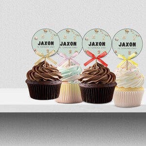 Safari blue cupcake topper-digital, editable. Just download and print.