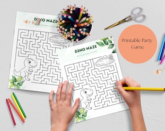 Jogo de Labirinto de Dinossauros para Crianças, Atividade de Aniversário com Tema de Dinossauros para Imprimir, Download Instantâneo, Diversão Garantida para Festa de Dinossauros