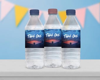 Wrestling Water Bottle Label Template | Editable Canva Sports Birthday Label | Wrestling Party Decor | Printable Favor Tag |