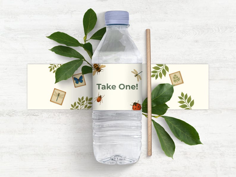 Water Bug Label Bug Birthday Water Bottle Label Template, Insect Party Printable ...
