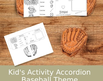 Atividades para festa de beisebol feminina para imprimir, diversão garantida para aniversário, jogo de acordeão para crianças