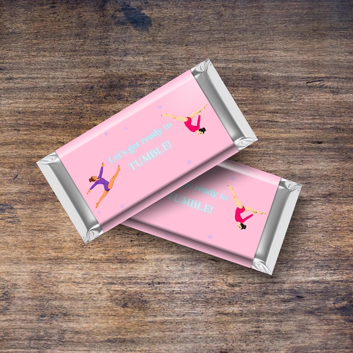 Gymnastics Candy Bar Wrapper Printable Pink Tumble Theme Party Favor ...