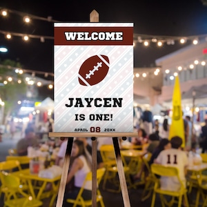 Football Birthday Welcome Sign | Sports Party Sign | Editable Canva Template | Touchdown Birthday Decor | Instant Download