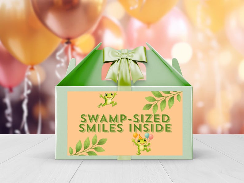 Printable Frog Party Favor Box Labels for Kids Birthday | Swamp Theme ...