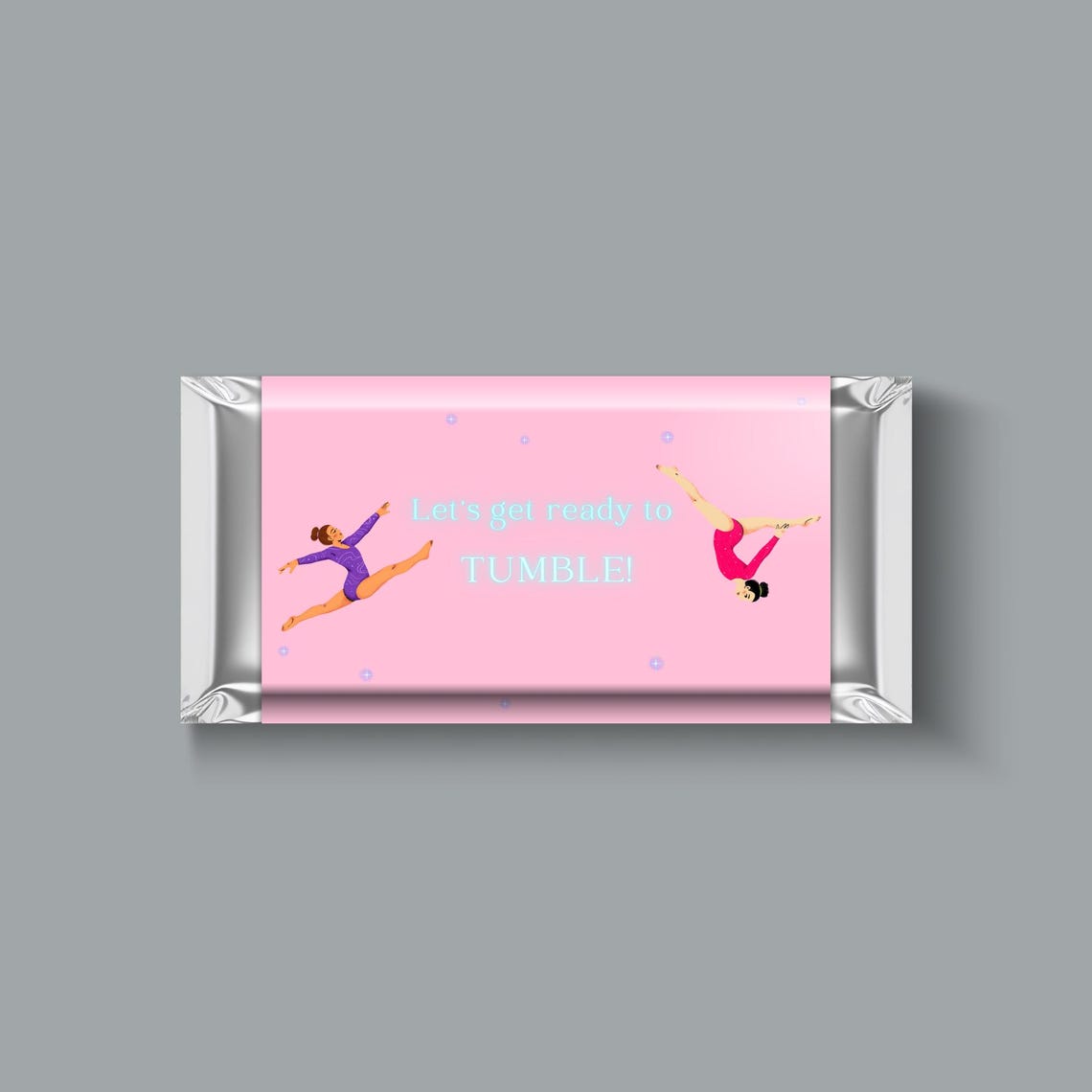 Gymnastics Candy Bar Wrapper Printable Pink Tumble Theme Party Favor ...