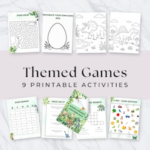 Junior Jurassic Explorer Activity Pack for Kids – Dinosaur Games, Coloring Pages, Bingo, Mazes & Riddles – Printable PDF Download