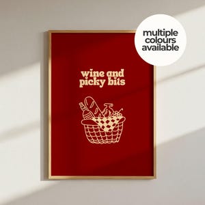 Picky Bits Print retro, Wein Druck Wandkunst, mutige Typografie
