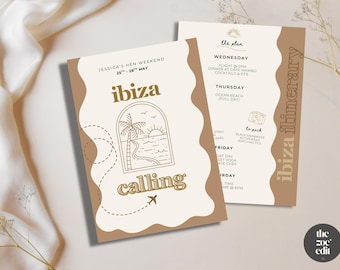Ibiza Hen Party Itinerary Template – Editable Canva Digital Schedule