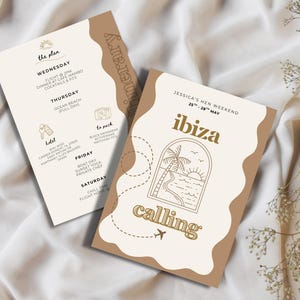 Ibiza Hen Party Itinerary Template – Editable Canva Digital Schedule