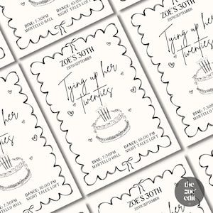 Bow Theme 30th Birthday Invitation: Editable Canva Template (Digital Download A6 & Story Format)
