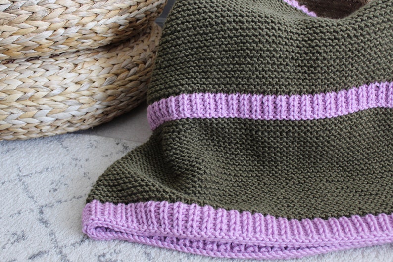 handknit LILY PAD blanket vegan friendly OOAK chunky knits