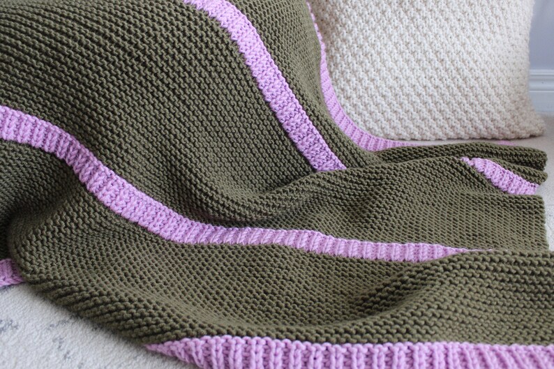 handknit LILY PAD blanket vegan friendly OOAK chunky knits