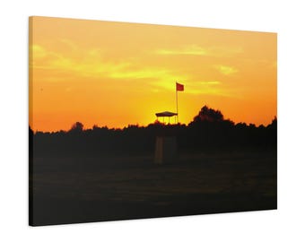 Photographic Art. Oil-effect. Sunset. Coastal. Beach scene. Wall art. Canvas print