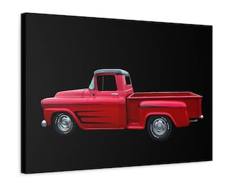Photographic Art. Oil effect. Vintage classic custom truck. Wall art. Canvas print