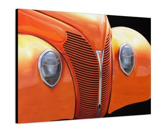 Photographic Art. Oil-effect. Automobile print. Vintage V8 car. Wall art. Canvas print