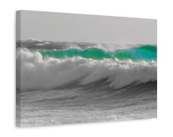 Photographic Art. Oil effect. Ocean. Waves. Color pop. Wall art. Canvas print