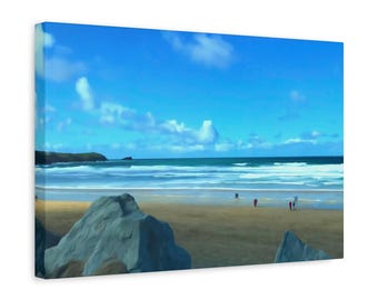 Photographic Art. Oil effect. Beach scene. Coastal. Wall art. Canvas print