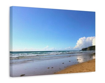 Photographic Art. Oil effect. Beach scene. Wall art. Canvas print