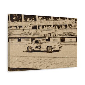 Photographic Art. Sketch. Vintage racing scene. Goodwood revival. Racing car. Wall art. Canvas print