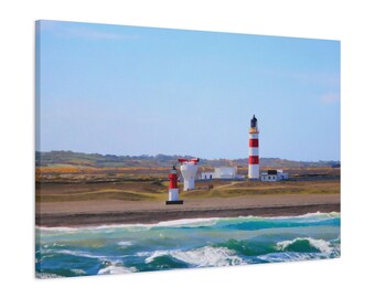 Photographic Art. Oil effect. Lighthouse. Coastal scene. Wall art. Canvas print