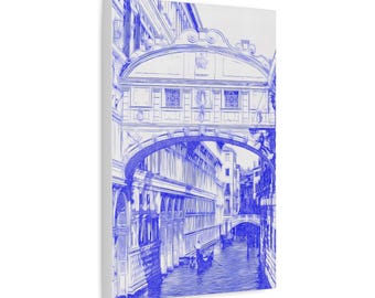 Photographic Art. Ink sketch effect. Venetian scene. Wall art. Canvas print