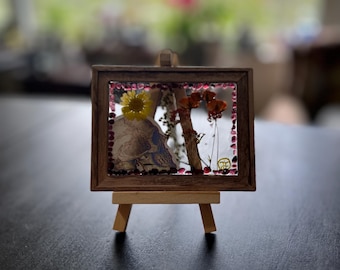 Pressad blomgranatspegelkonst | Cottagecore Crystal Decor