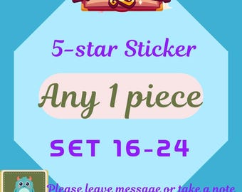 MoGo 5 Star Sticker – Choose 1 Piece (Set 16 to Set 24)