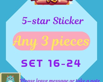 MoGo 5 Star Stickers- Choose 3 Pieces- Set 16 to 24
