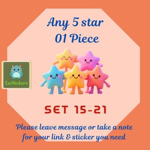 MoGo Sticker 5 Sterne 1 Stück nach Wahl Set 15 bis Set 21