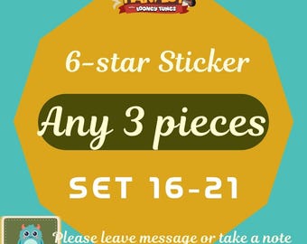 MoGo Sticker– 6 Star Sticker Any 3 Pieces