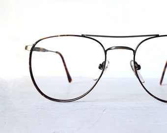 Vintage Eyeglasses Geoffrey Beene Round Aviator Metal Frames 53-19-140 1980s Japan Lightweight Low Profile Glasses
