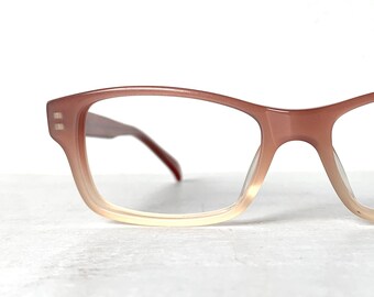 Corinne McCormack JESS Champagne Suntan Blush Fade Eyeglasses Acetate Hornrim Vintage Unisex Eccentric Eyewear