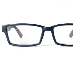 Vintage +2.00 Reading Glasses WIDE FIT FORD Matte Black Tortoise Handsome Angular Tapered Rectangular Narrow Height