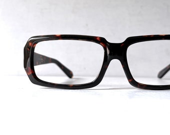 Wide Fit Beatnik 90s Vintage Eyeglass Frames Unisex Mid Century Modern Style Unisex Dark Tortoise